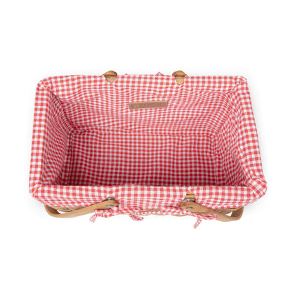 Farmhouse Basket - Red and White Gingham Empty Basket: Red & White Gingham