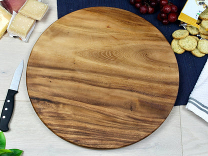 Large Round Charcuterie Board - Live Edge - Serving Board