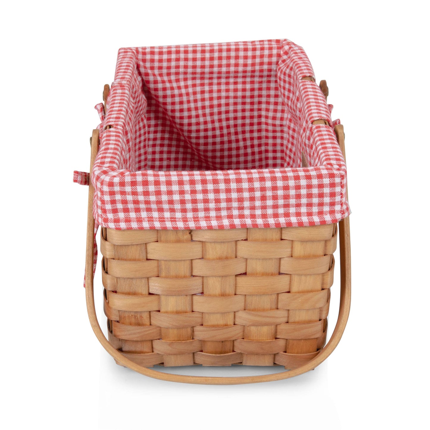 Farmhouse Basket - Red and White Gingham Empty Basket: Red & White Gingham