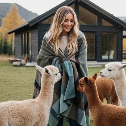 Alpaca Throw Blanket - Mosswood: Throw     (45x70)