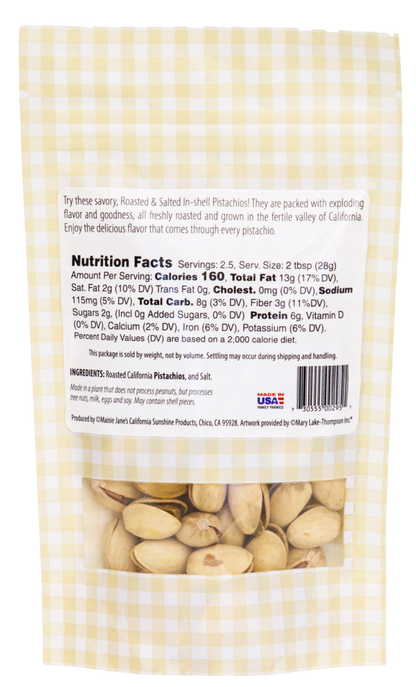 Happy Trails Nuts - Roasted & Salted Pistachios 2.5 oz.