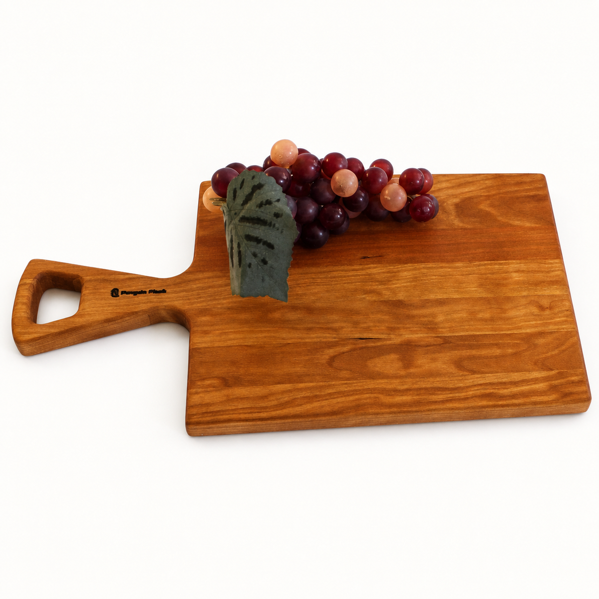 Handmade Hardwood Cheese & Serving Board with Handle – 16" ×: Cherry