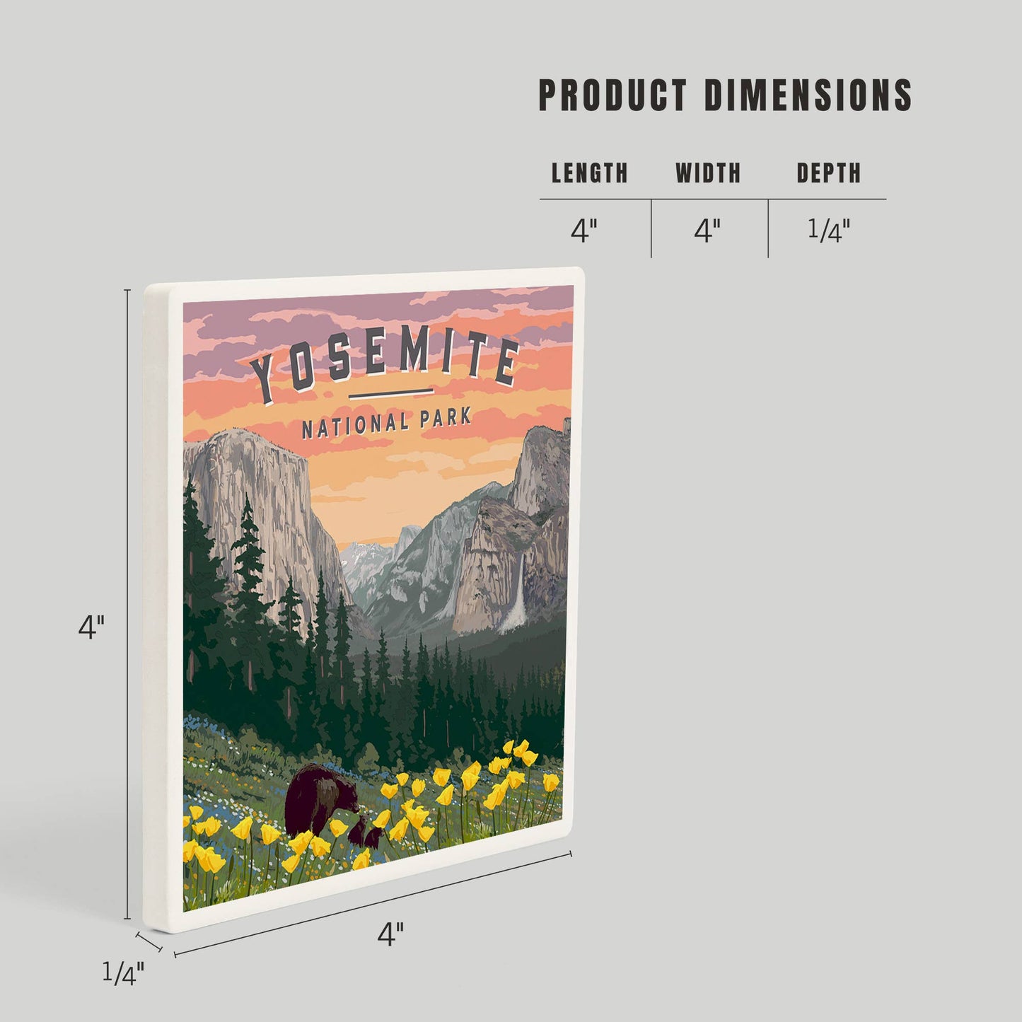 CERAMIC COASTER Yosemite National Park, Wildlife Flowers