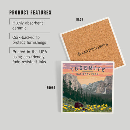 CERAMIC COASTER Yosemite National Park, Wildlife Flowers