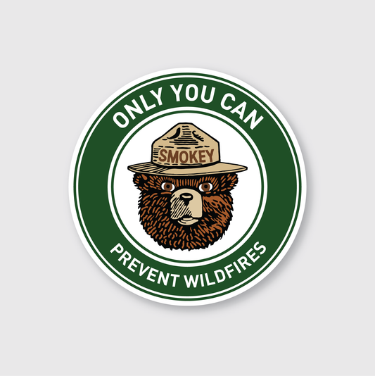 Smokey Bear Slogan Badge Sticker: 2.19" x 3.19"