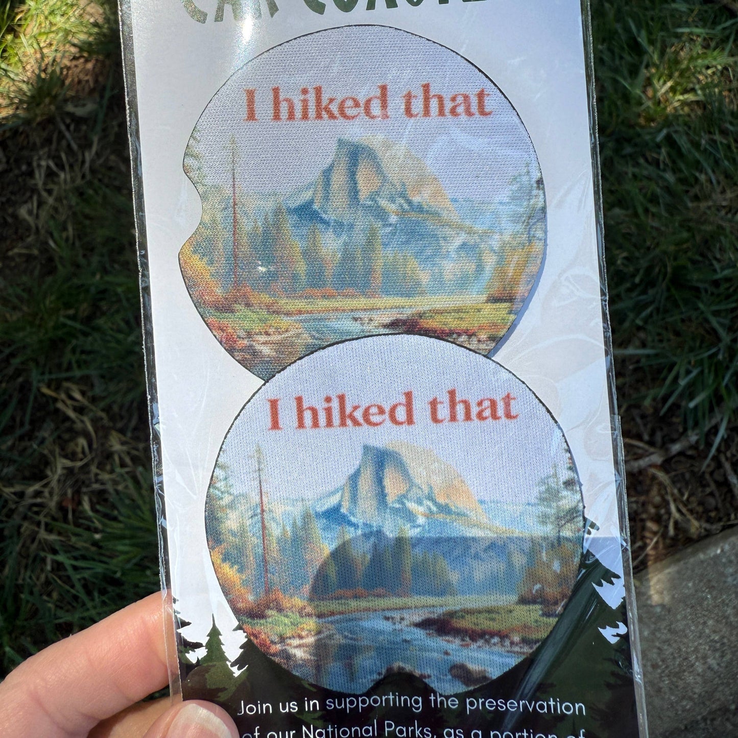 Yosemite Half Dome Neoprene Car Coaster Set: No text on coaster / Single