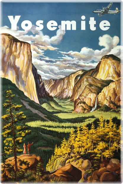 Magnet - Yosemite California 1945 Vintage Travel Art Repro