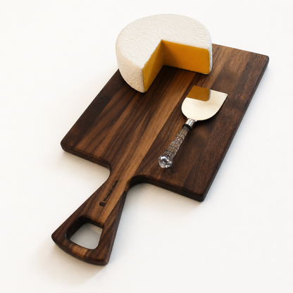Handmade Hardwood Cheese & Serving Board with Handle – 16" ×: Cherry