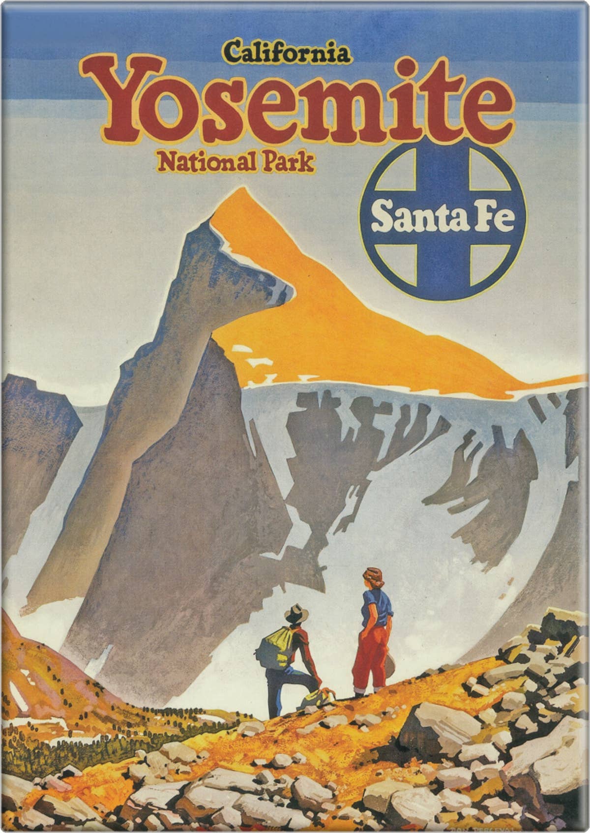 Magnet - Yosemite Park Santa Fe Railway Vintage Train Poster