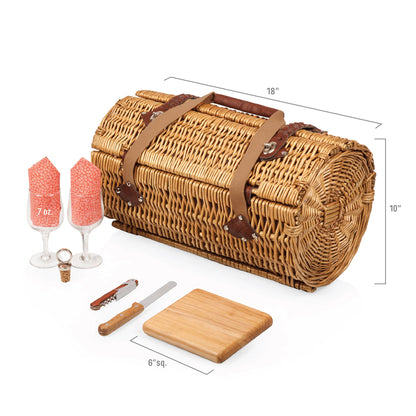 Verona Wine & Cheese Picnic Basket: Pine Green