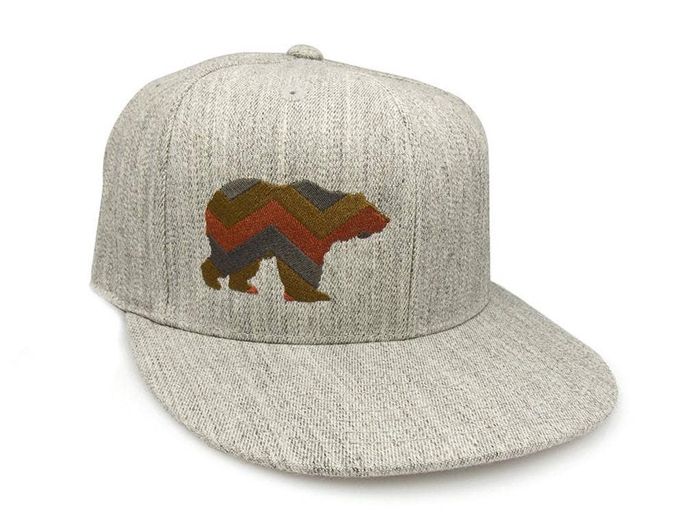Chevron Bear Hat: Flat Bill Snapback
