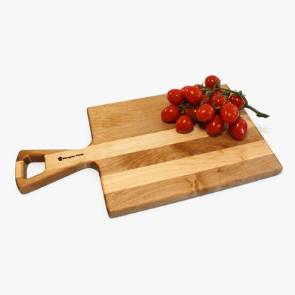 Handmade Hardwood Cheese & Serving Board with Handle – 16" ×: Cherry