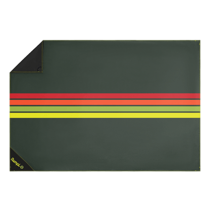 Pack Mat - Green Retro Stripes: Large