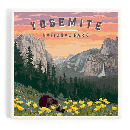 CERAMIC COASTER Yosemite National Park, Wildlife Flowers