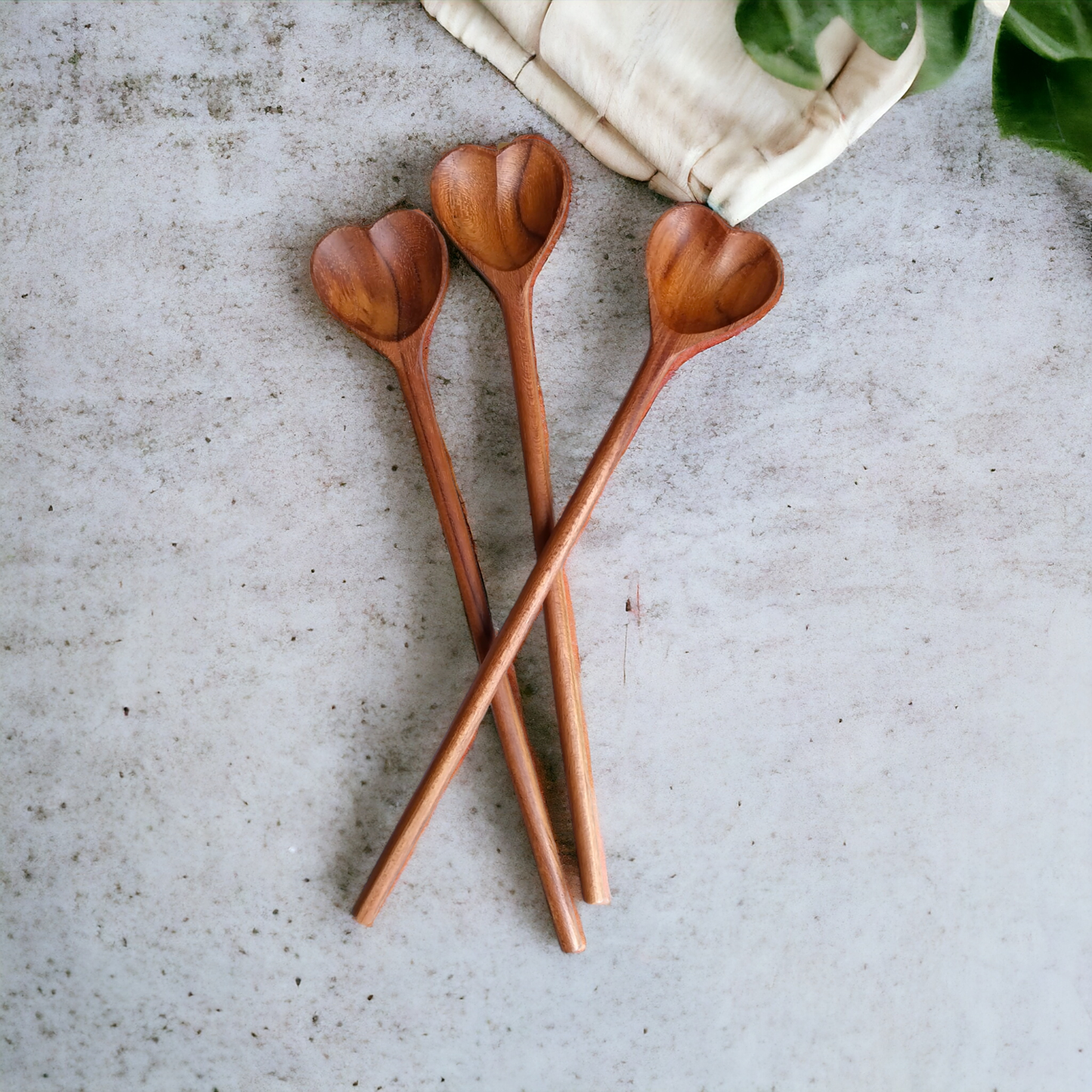 Mini Teak Wood Heart Spoon