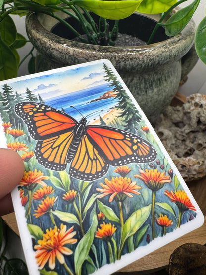 California Monarch Butterfly Sticker: Waterproof Vinyl Decal