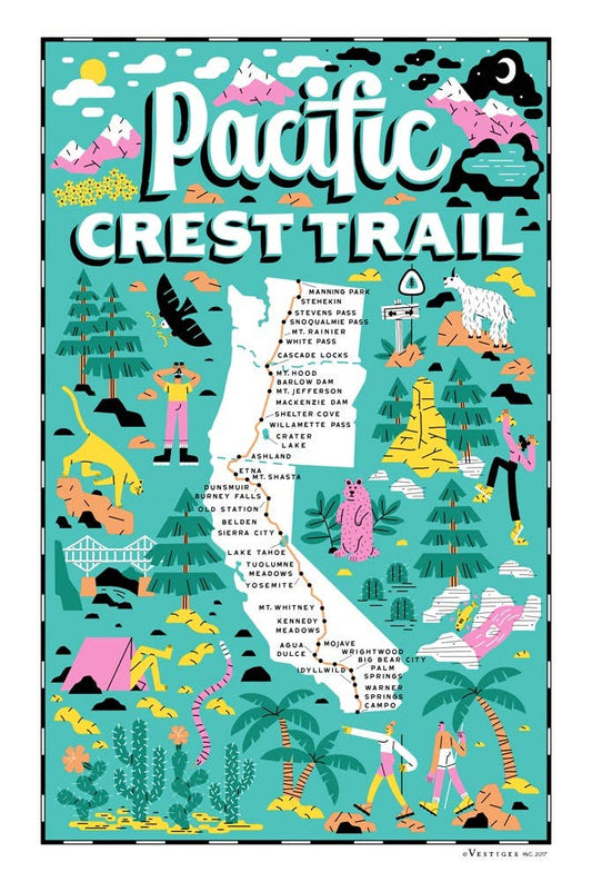 Pacific Crest Trail Region Tea Towel
