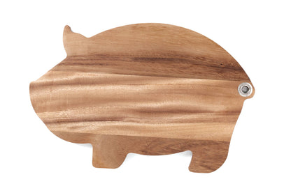 Ironwood Pig Shaped Serving Board, Acacia, 10.25" x 8.25"