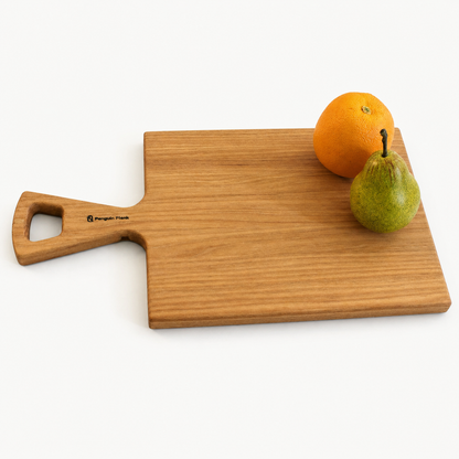 Handmade Hardwood Cheese & Serving Board with Handle – 16" ×: Cherry