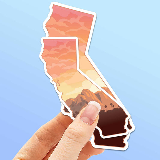Southern California Sunset Sticker: Half of Each Size