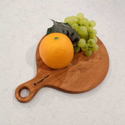 Personal Hardwood Cheese Board with Handle – 11" × 8": Hickory
