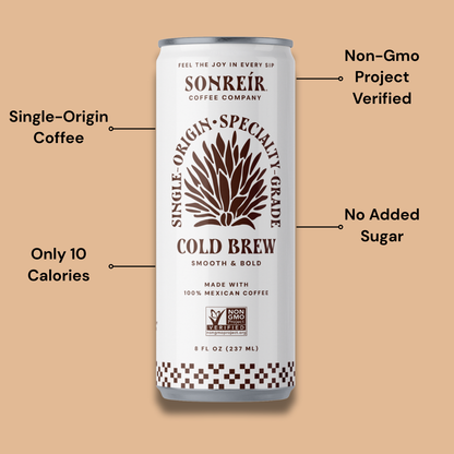RTD Cold Brew, Single Origin Mexico 8oz, 12 pack
