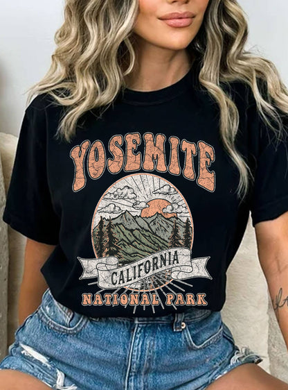 YOSEMITE NATIONAL PARK GRAPHIC TSHIRTS: White