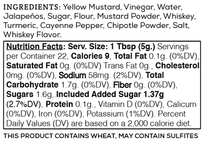 Jalapeño Whiskey Mustard – Spicy & Sweet Artisan Mustard 4oz