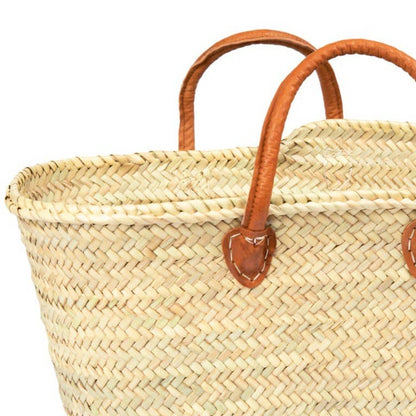 Moroccan Market Basket with Brown Straps, Short