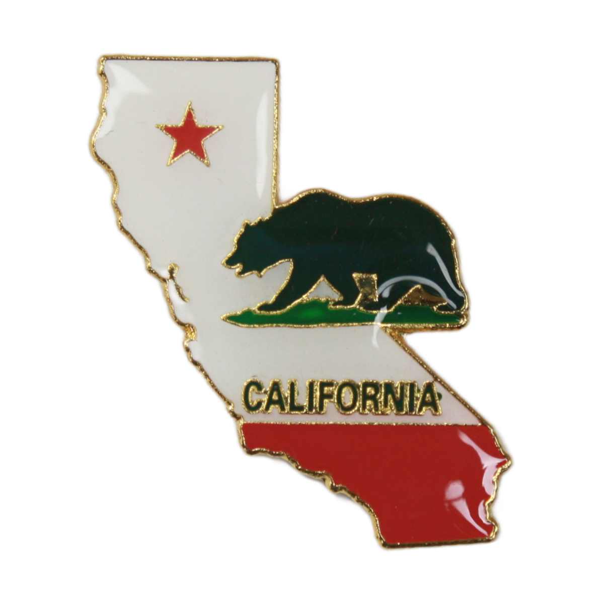 Enamel Pin - California Golden State Bear Borders West Coast