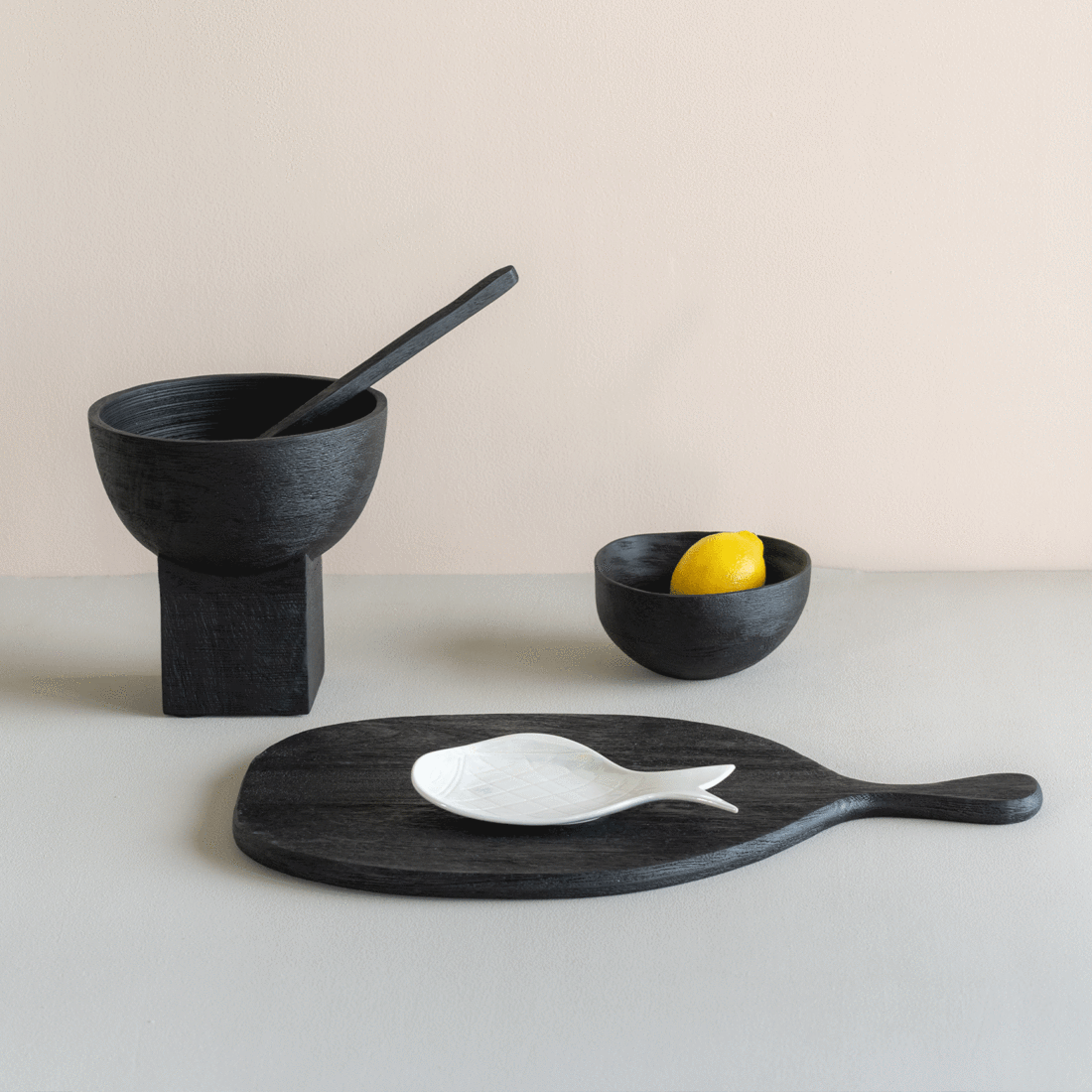 Serving Plate Smoked Wood: MANGO WOOD / Black