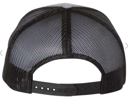Yosemite Snapback Mesh Trucker Hat w/ National Park Patch: Navy Blue on White Mesh