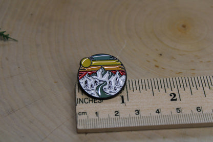 Mountain Roads Enamel and Metal Pin