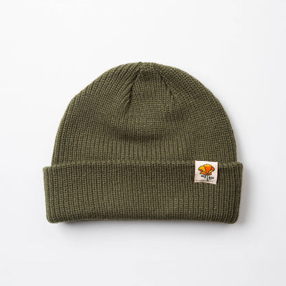California Poppy Cable Beanie: Eucalyptus