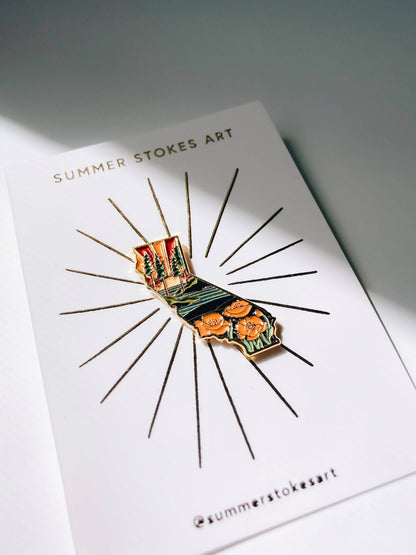 California Enamel Pin