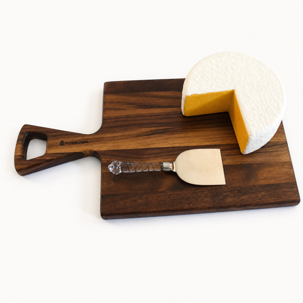 Handmade Hardwood Cheese & Serving Board with Handle – 16" ×: Cherry