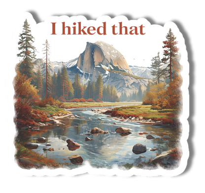 Yosemite National Park Half Dome & Merced River Sticker: Without a Hang Tag / Large 3" Wide
