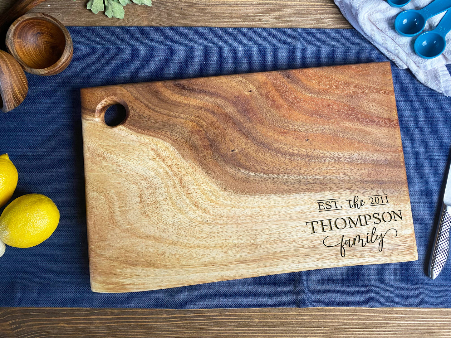 Medium Live Edge Square End Board with Hanging Hole