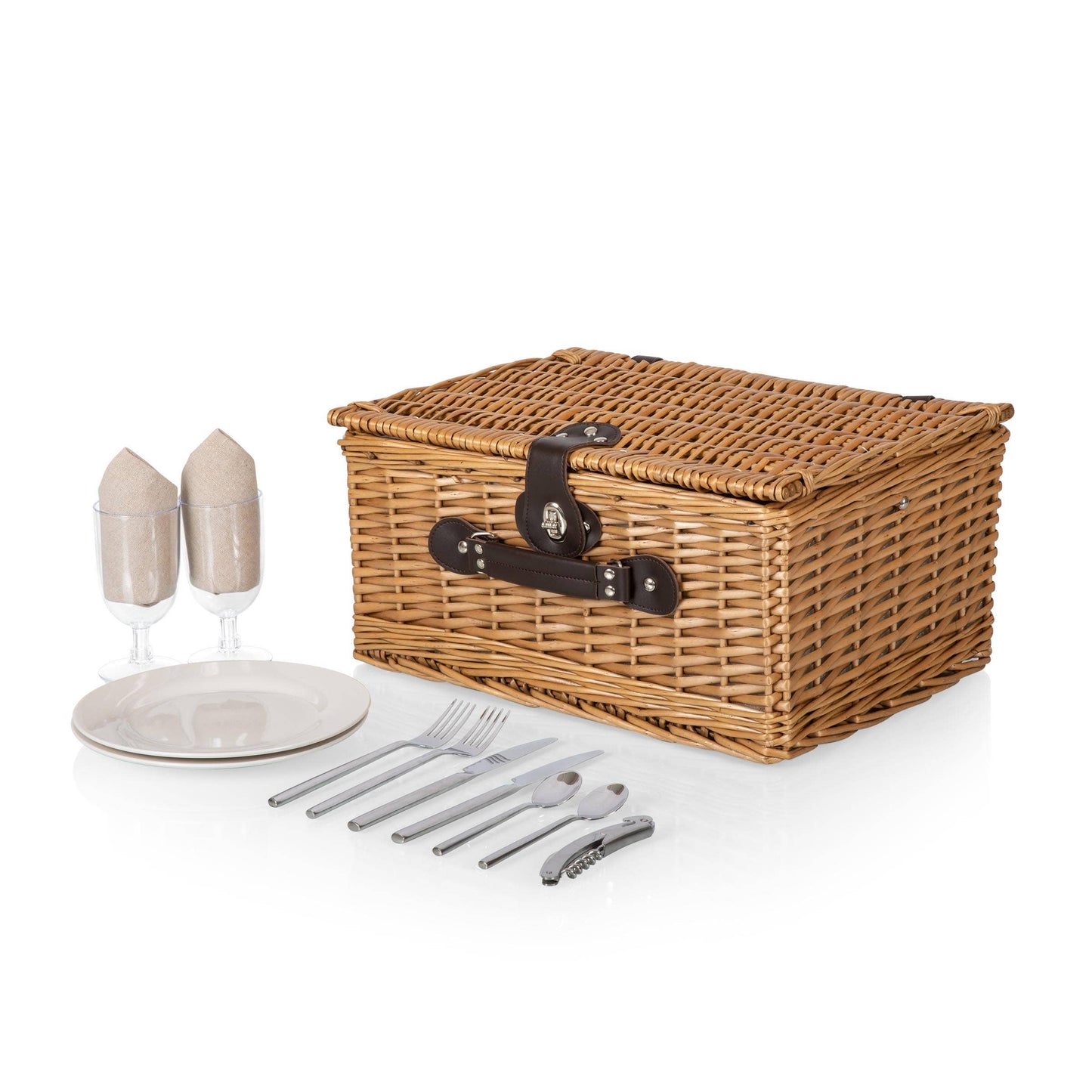 Classic Picnic Basket: Beige Canvas