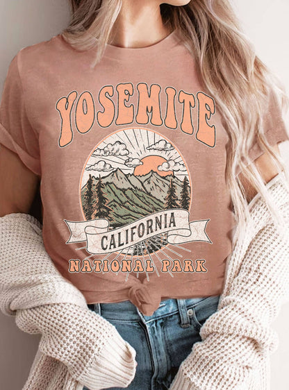 YOSEMITE NATIONAL PARK GRAPHIC TSHIRTS: White