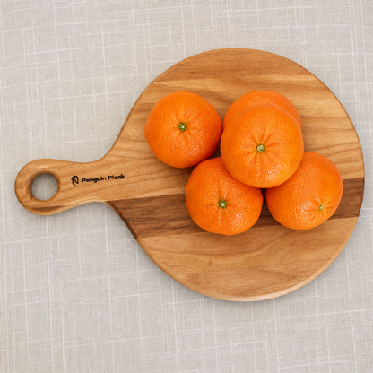 Personal Hardwood Cheese Board with Handle – 11" × 8": Hickory
