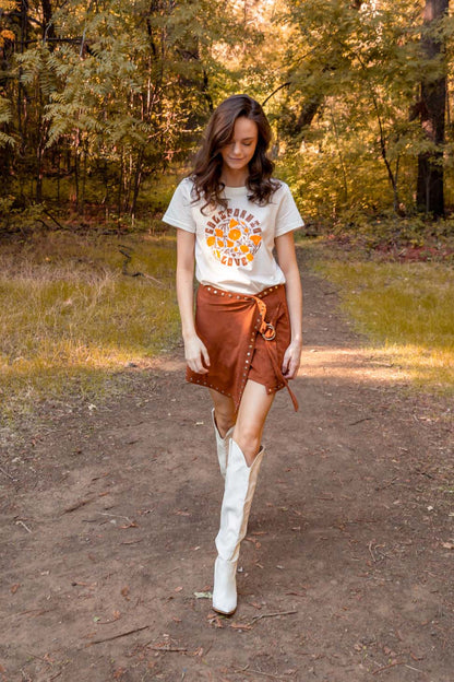 California Poppy Love Routine Tee: Natural / Large
