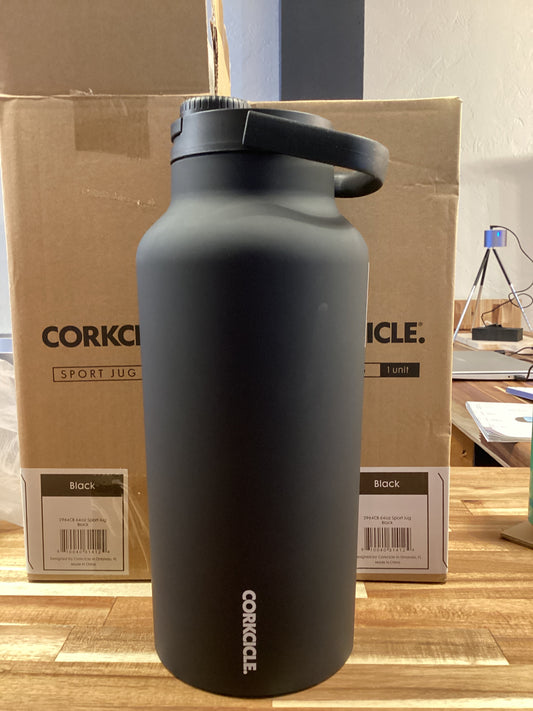 Corkcicle 64oz black sport jug