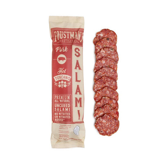 PORK HOT TOSCANO | FOUSTMAN'S ALL-NATURAL UNCURED SALAMI