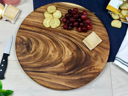 Large Round Charcuterie Board - Live Edge - Serving Board