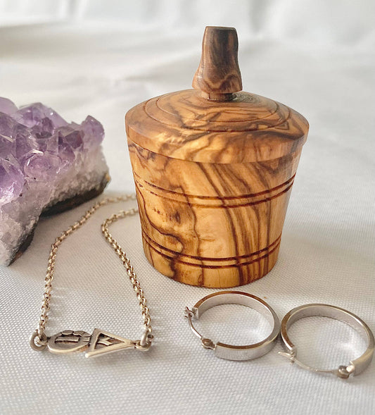 Olive Wood Tiny Jar