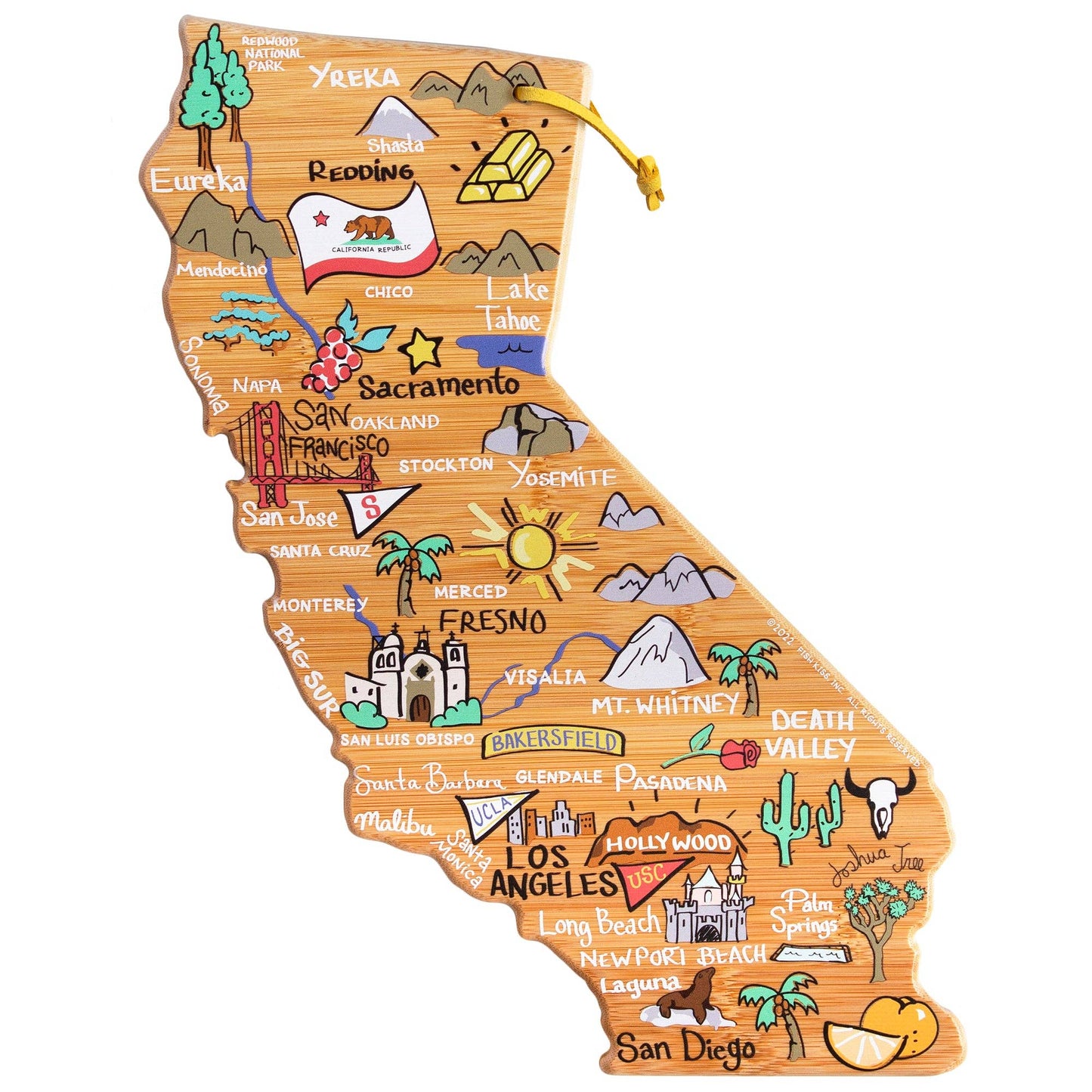 California Cutting Board with Artwork by Fish Kiss™