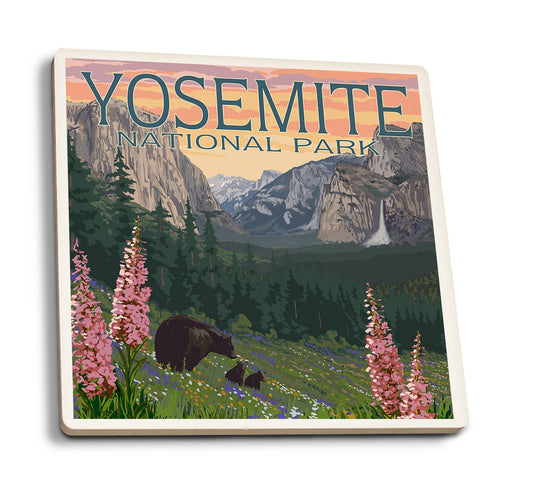 CERAMIC COASTER Yosemite National Park, California Bears 2