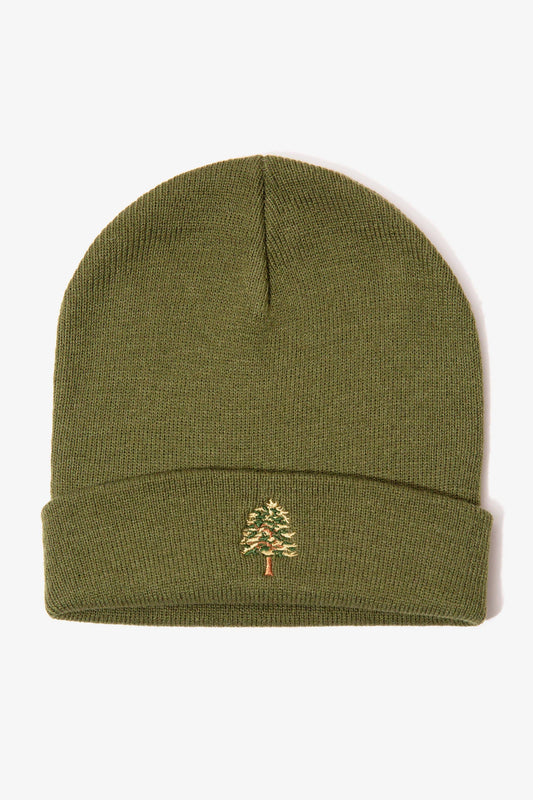 Ponderosa Pine Tree Cuff Beanie: Army