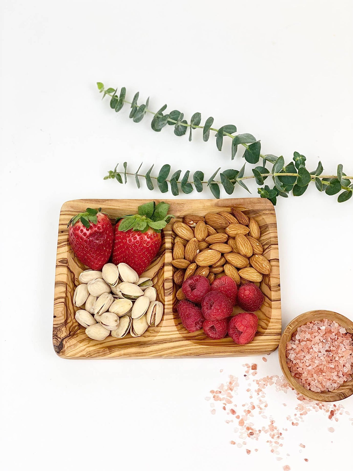 Olive Wood Two Section Dish